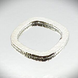 SIMON SEBBAG NWOT Sterling Silver Hammered Square Bangle Bracelet